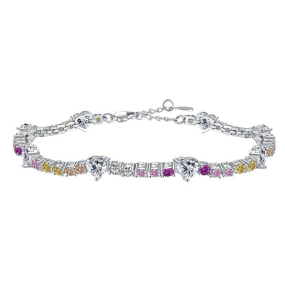 [Echo Fine ]Romantic Heart Shape Round Cut Lover Bracelet