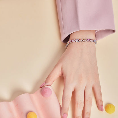 [Echo Fine ]Radiant Colorful Emerald Cut Party Bracelet