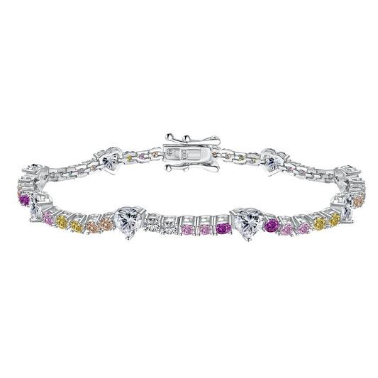 [Echo Fine ]Romantic Heart Shape Round Cut Lover Bracelet