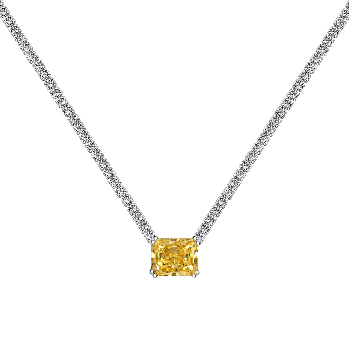 [Echo Fine ]4.0 Carat Elegant Radiant Cut Necklace