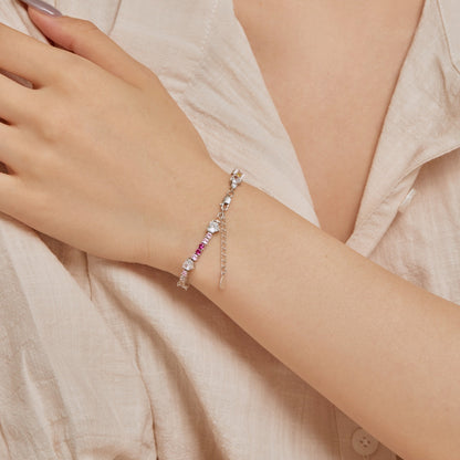 [Echo Fine ]Romantic Heart Shape Round Cut Lover Bracelet