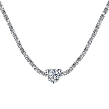 [Echo Fine ]2.0 Carat Sparkling Tennis Heart Cut Necklace