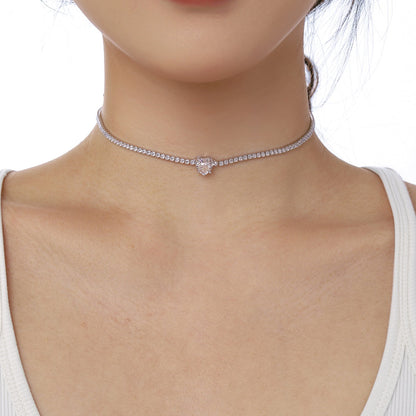 [Echo Fine ]2.0 Carat Sparkling Tennis Heart Cut Necklace