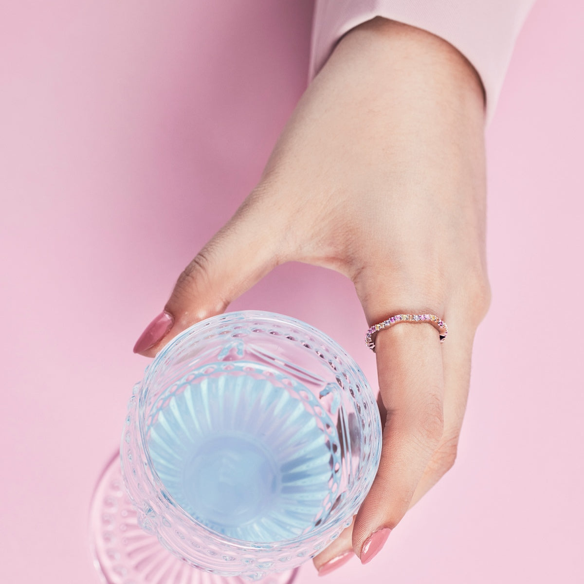 [Echo Fine ]Dainty Colorful Round Cut Party Ring