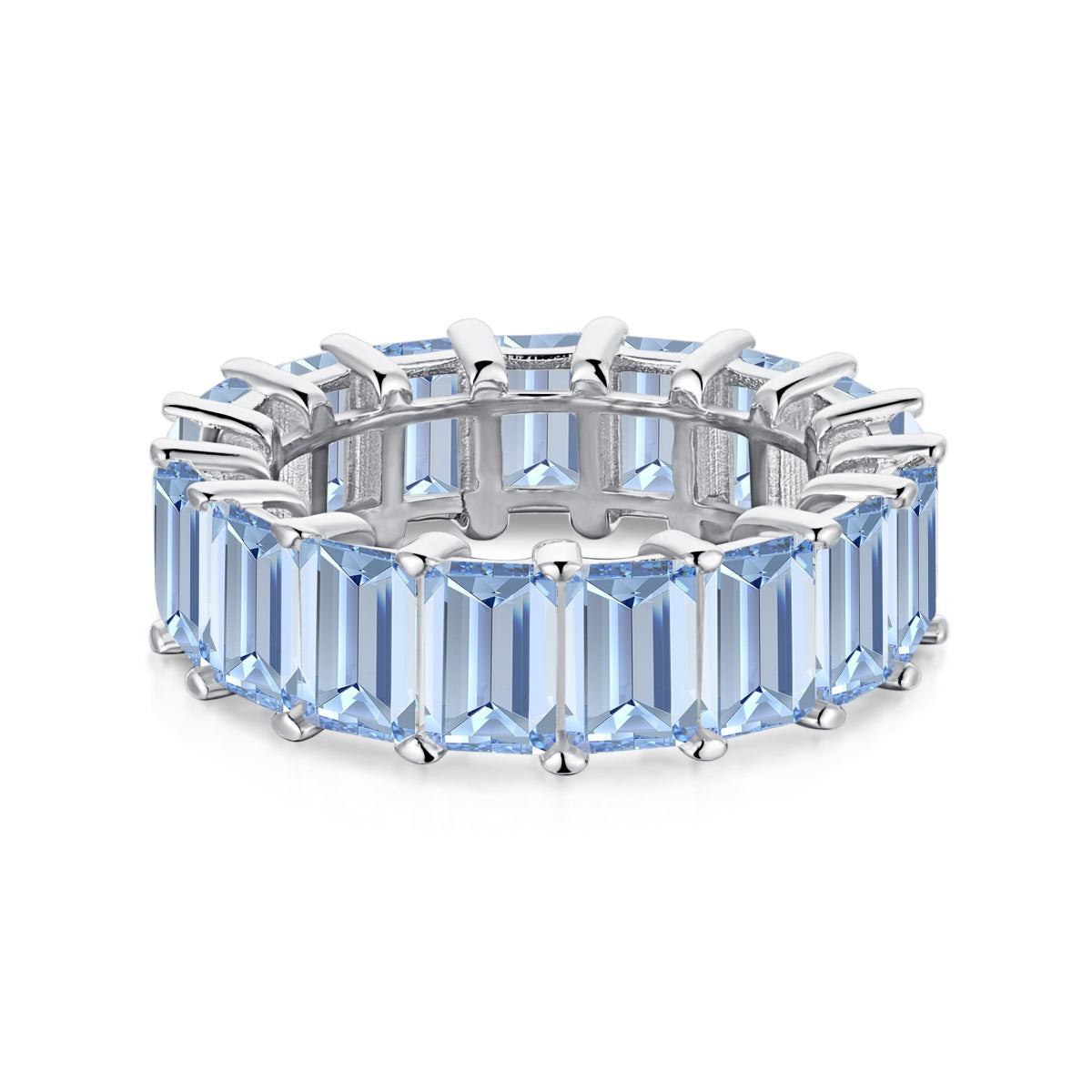 [Echo Fine ]0.75 Carat Elegant Emerald Cut Tennis Ring