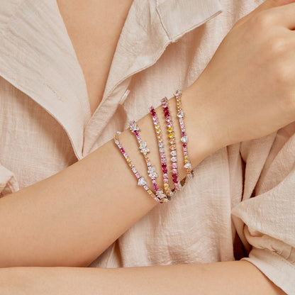 [Echo Fine ]Ornate Colorful Butterfly Shape Round Cut Daily Bracelet