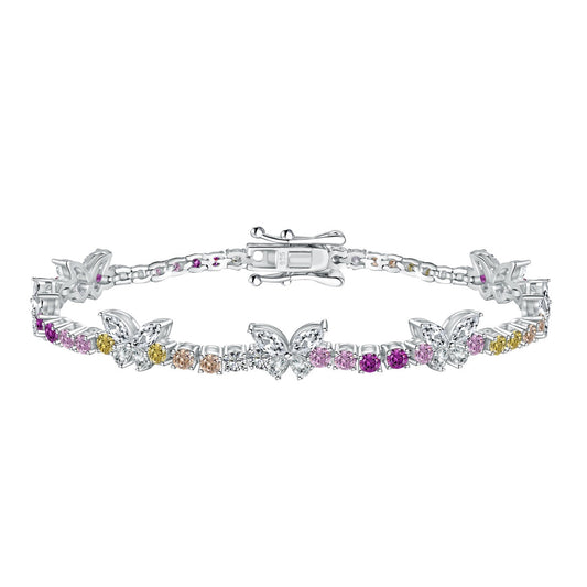 [Echo Fine ]Ornate Colorful Butterfly Shape Round Cut Daily Bracelet