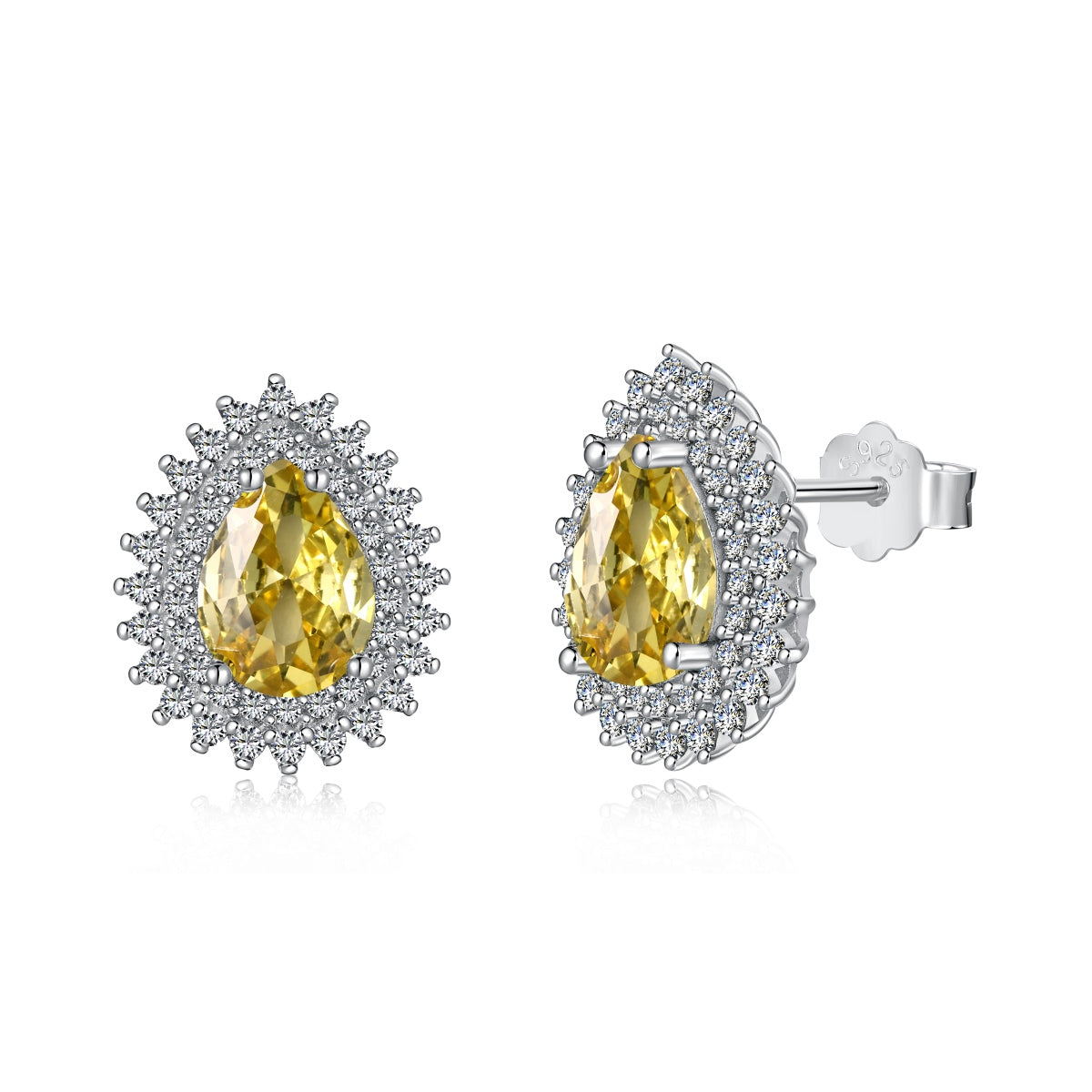 [Echo Fine ]Delicate Gorgeous Pear Cut Daily Earrings