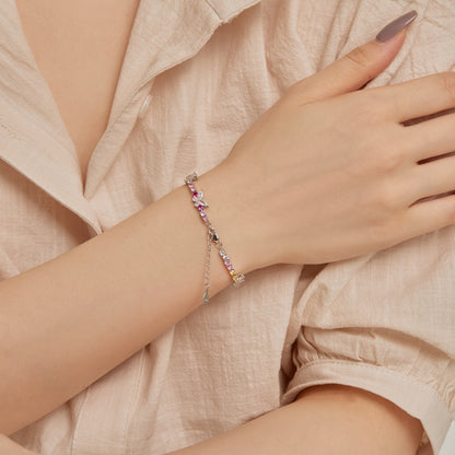 [Echo Fine ]Ornate Colorful Butterfly Shape Round Cut Daily Bracelet