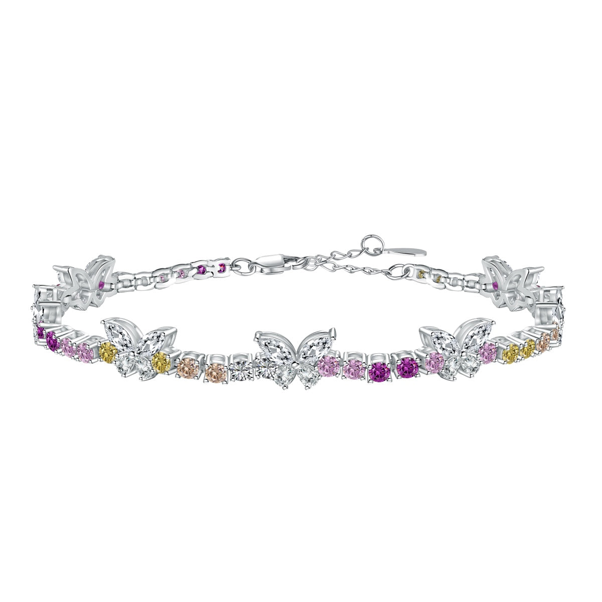 [Echo Fine ]Ornate Colorful Butterfly Shape Round Cut Daily Bracelet