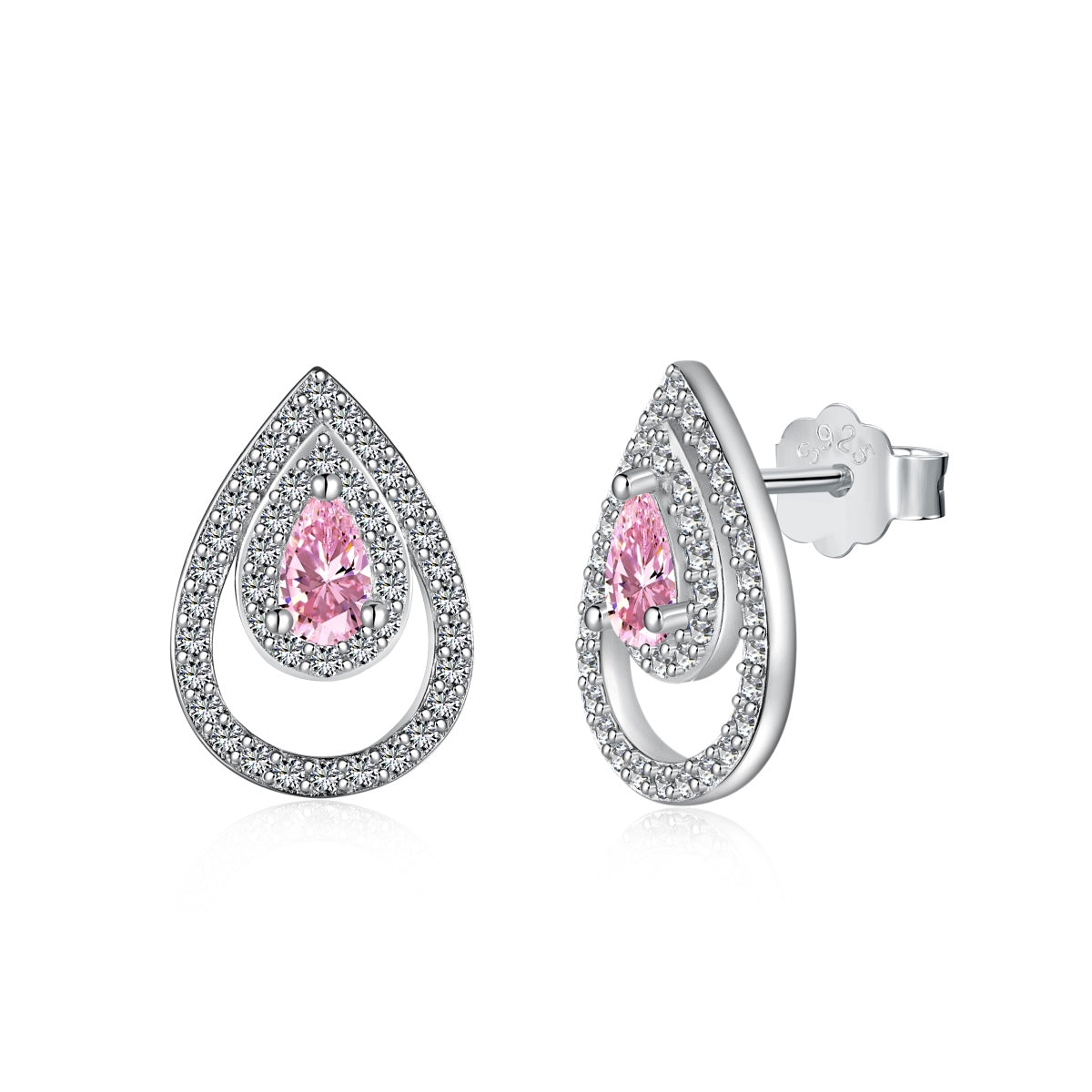 [Echo Fine ]Sparkling Delicate Water Drop Shape Daily Earrings