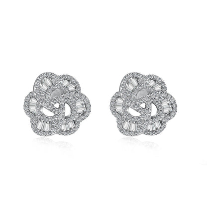 [Echo Fine ]Exquisite Flower Shape Daily Earrings