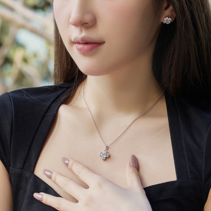 [Echo Fine ]Heart-Shaped Four-Leaf Clover Bead Necklace