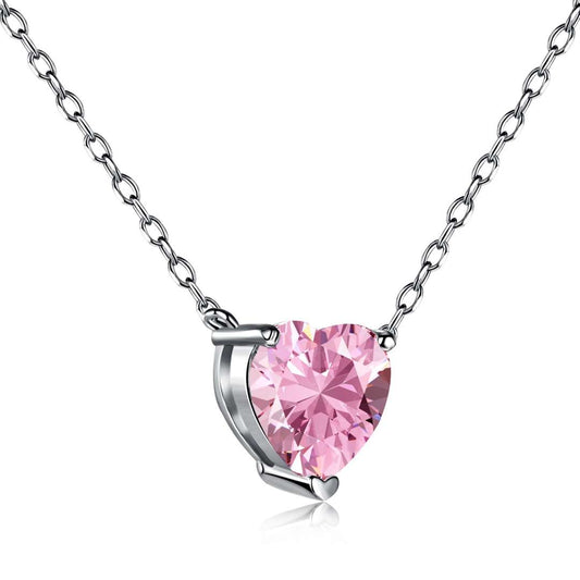[Echo Fine ]Heart Shape Main Stone Pendant Collarbone Necklace