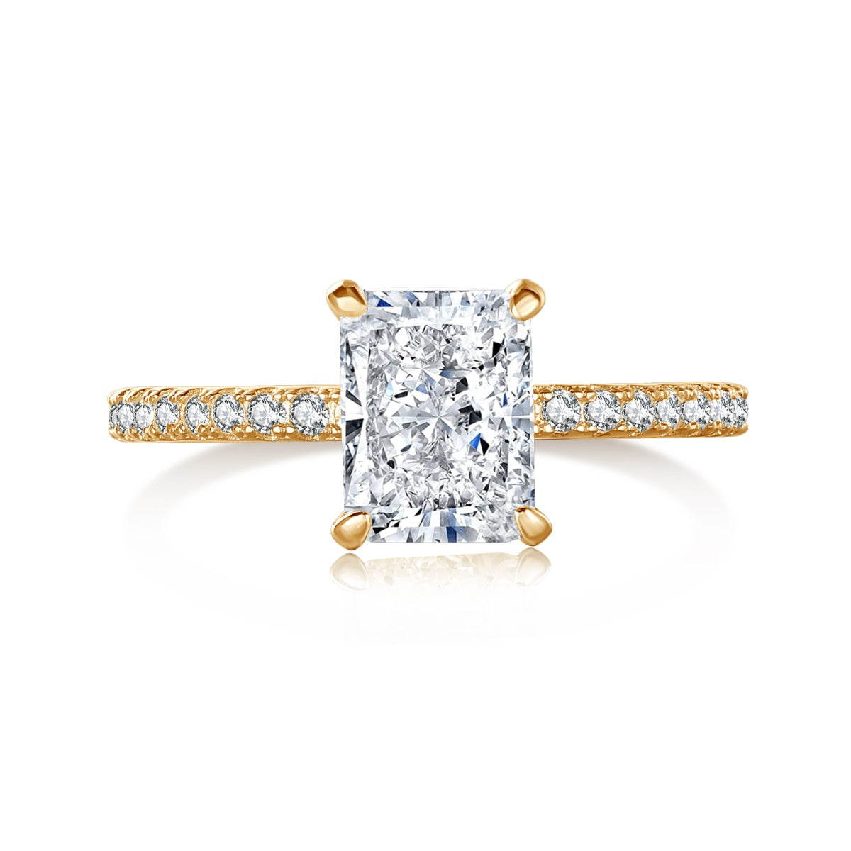 [Echo Fine ]2.0 Carat Dazzling Sparkling Radiant Cut Party Ring
