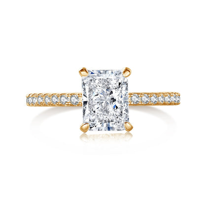 [Echo Fine ]2.0 Carat Dazzling Sparkling Radiant Cut Party Ring