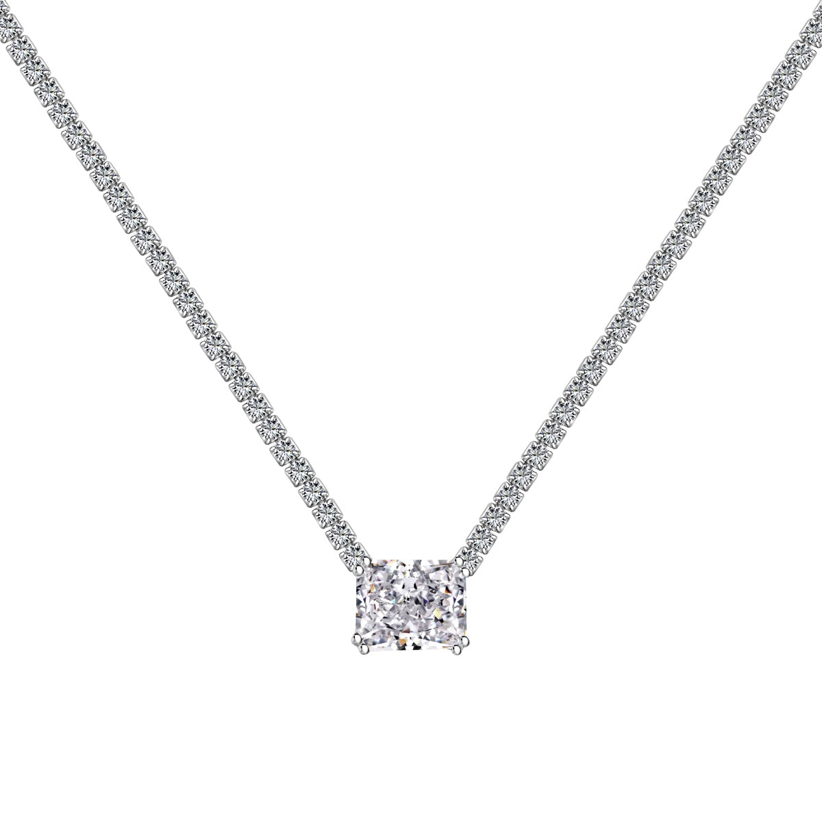 [Echo Fine ]4.0 Carat Elegant Radiant Cut Necklace