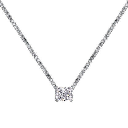 [Echo Fine ]4.0 Carat Elegant Radiant Cut Necklace