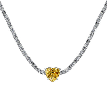 [Echo Fine ]2.0 Carat Sparkling Tennis Heart Cut Necklace