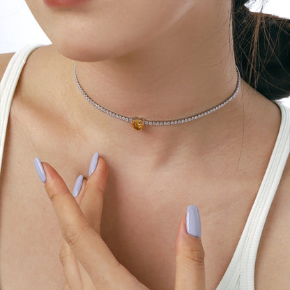 [Echo Fine ]2.0 Carat Sparkling Tennis Heart Cut Necklace