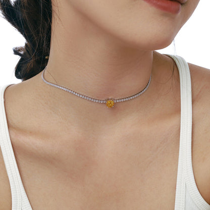 [Echo Fine ]2.0 Carat Sparkling Tennis Heart Cut Necklace