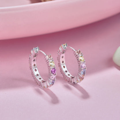 [Echo Fine ]Radiant Colorful Round Cut Earrings