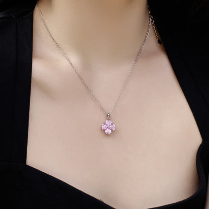 [Echo Fine ]Heart-Shaped Four-Leaf Clover Bead Necklace