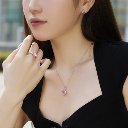 [Echo Fine ]Heart-Shaped Four-Leaf Clover Bead Necklace
