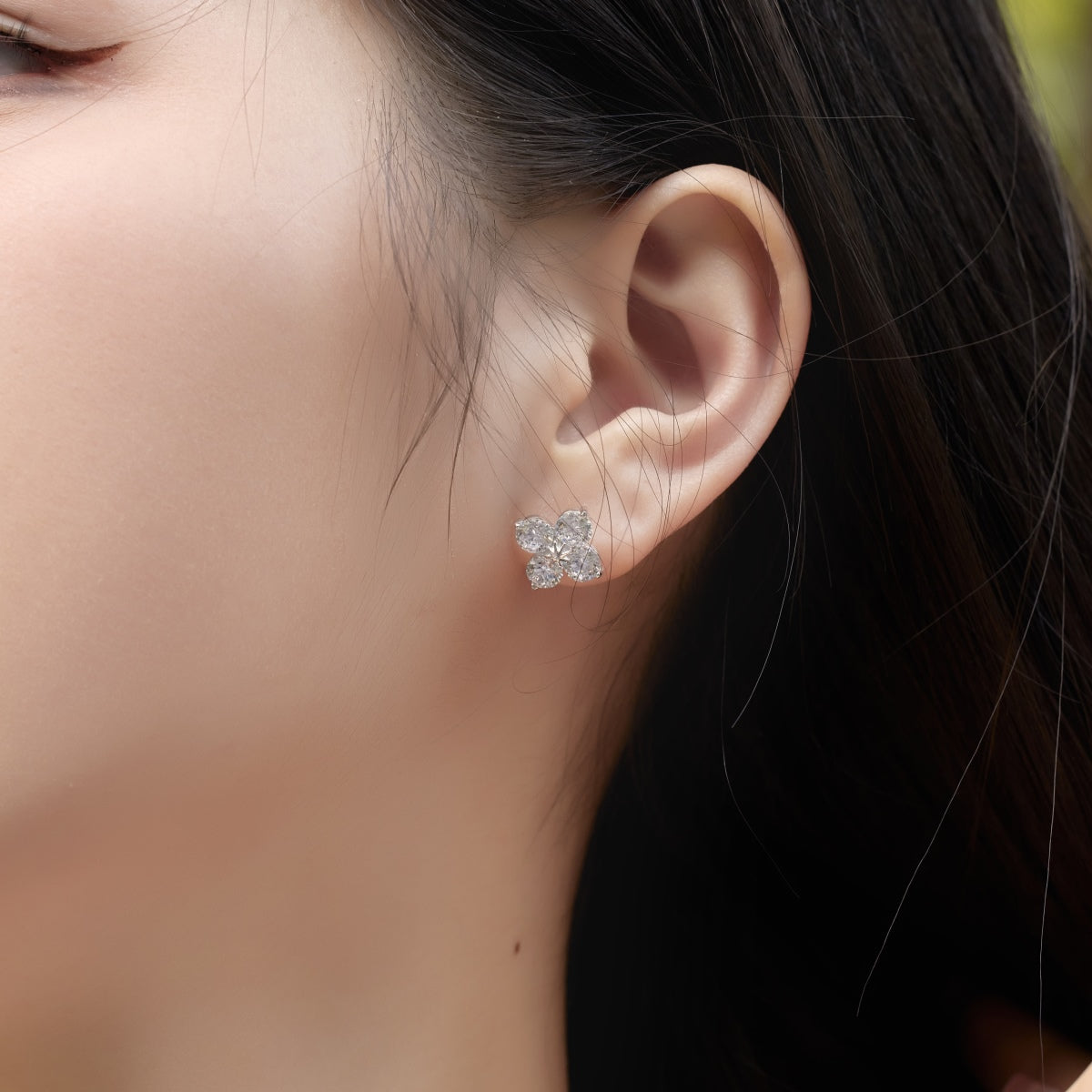 [Echo Fine ]Four-Leaf Clover Eight-Pointed Star Earrings