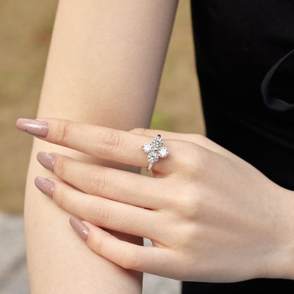 [Echo Fine ]Four-Leaf Clover Eight-Pointed Star Ring