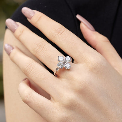[Echo Fine ]Four-Leaf Clover Eight-Pointed Star Ring