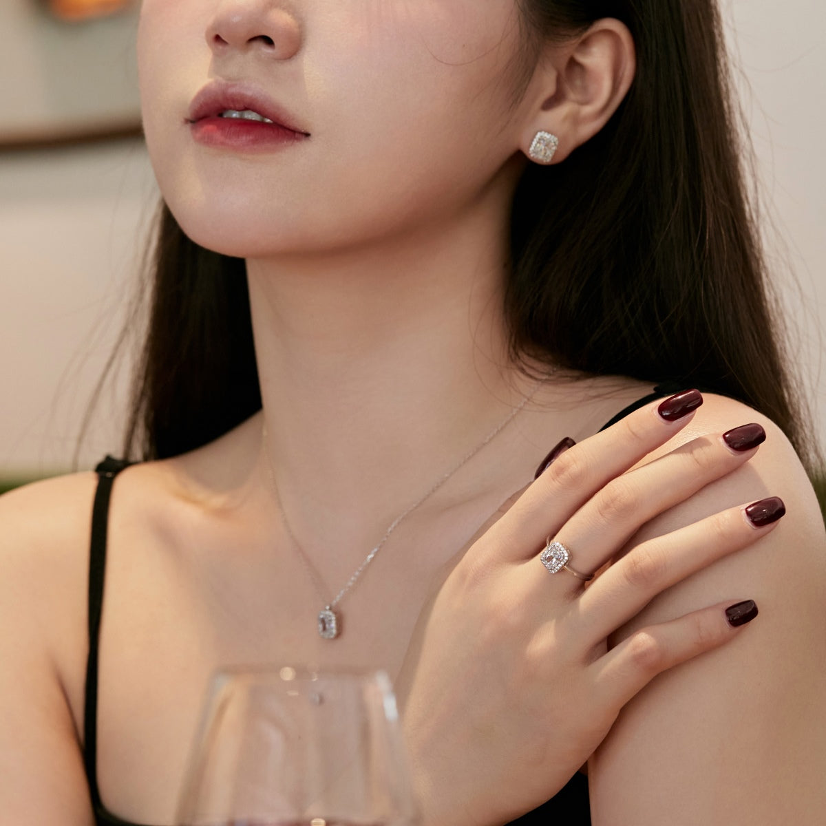 [Echo Fine ]1.0 Carat Luxurious Dainty Emerald Cut Daily Earrings