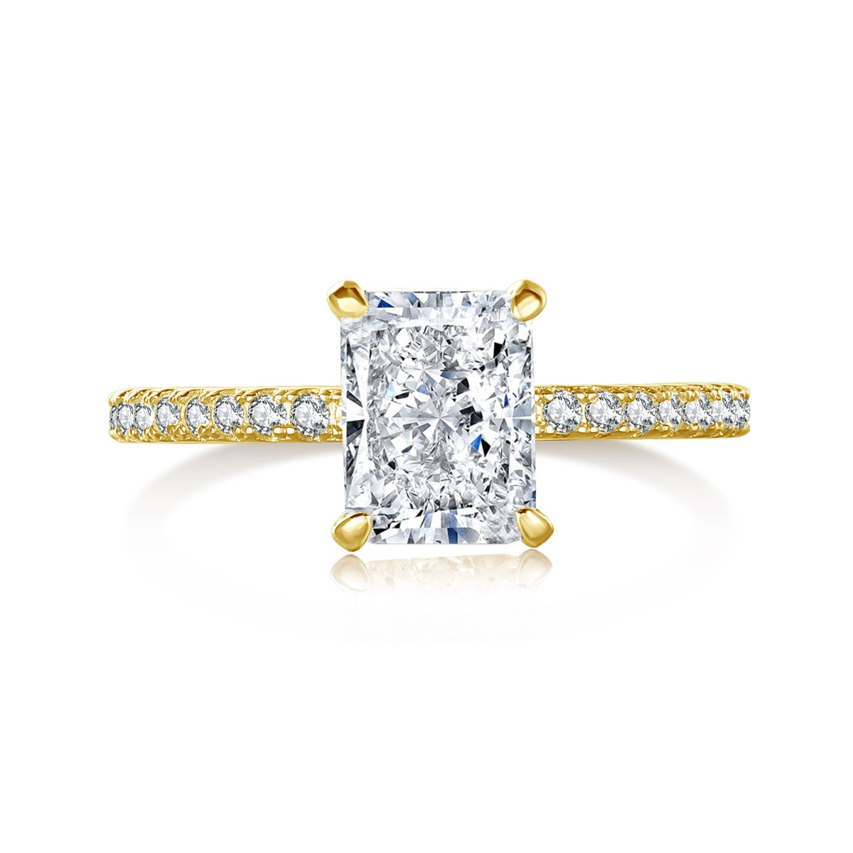 [Echo Fine ]2.0 Carat Dazzling Sparkling Radiant Cut Party Ring
