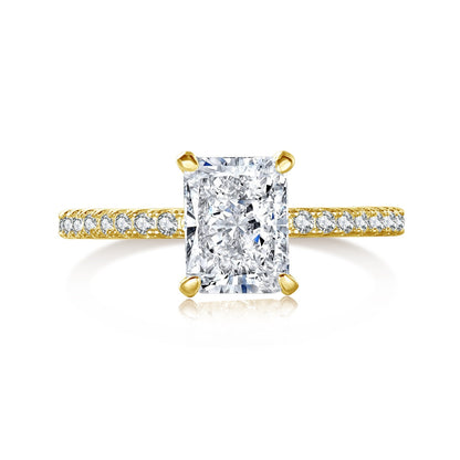 [Echo Fine ]2.0 Carat Dazzling Sparkling Radiant Cut Party Ring
