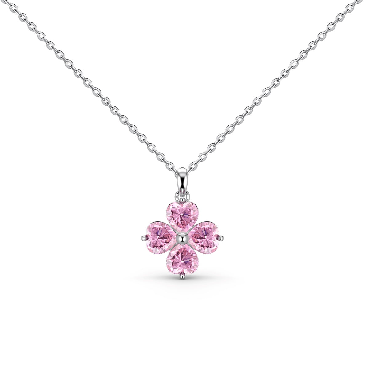 [Echo Fine ]Heart-Shaped Four-Leaf Clover Bead Necklace