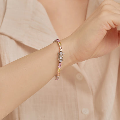[Echo Fine ]Radiant Colorful Round Cut Tennis Bracelet