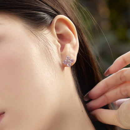 [Echo Fine ]Four-Leaf Clover Eight-Pointed Star Earrings