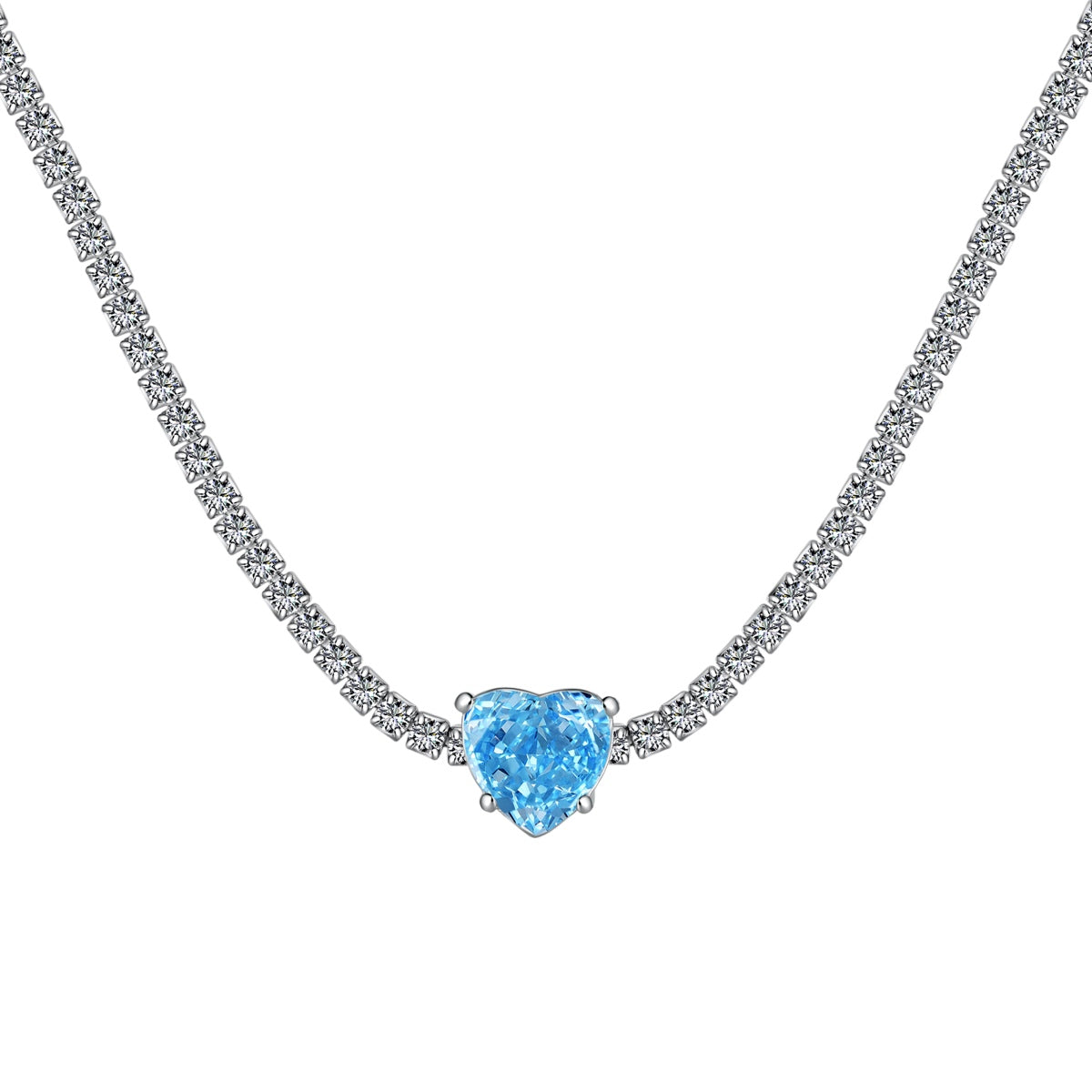[Echo Fine ]2.0 Carat Sparkling Tennis Heart Cut Necklace