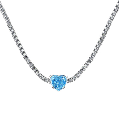 [Echo Fine ]2.0 Carat Sparkling Tennis Heart Cut Necklace