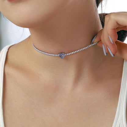 [Echo Fine ]2.0 Carat Sparkling Tennis Heart Cut Necklace