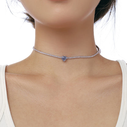 [Echo Fine ]2.0 Carat Sparkling Tennis Heart Cut Necklace