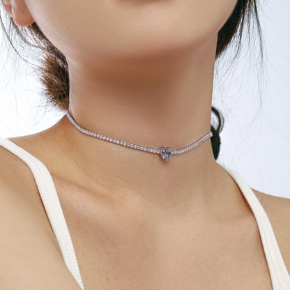 [Echo Fine ]2.0 Carat Sparkling Tennis Heart Cut Necklace