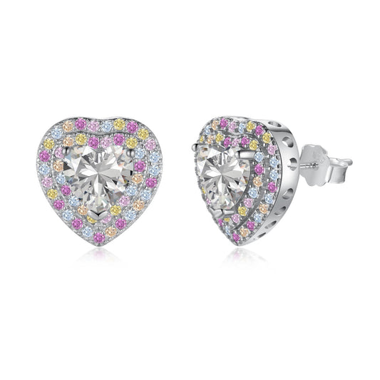 [Echo Fine ]Dazzling Heart Shape Lover Earrings