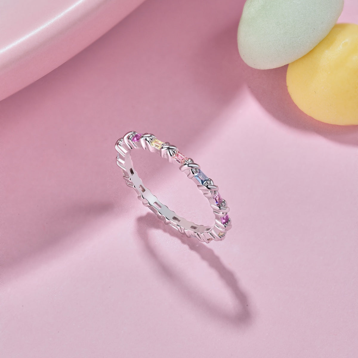 [Echo Fine ]Charming Colorful Round Cut Daily Ring
