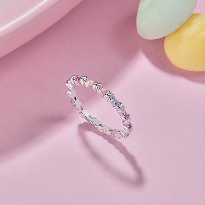 [Echo Fine ]Charming Colorful Round Cut Daily Ring