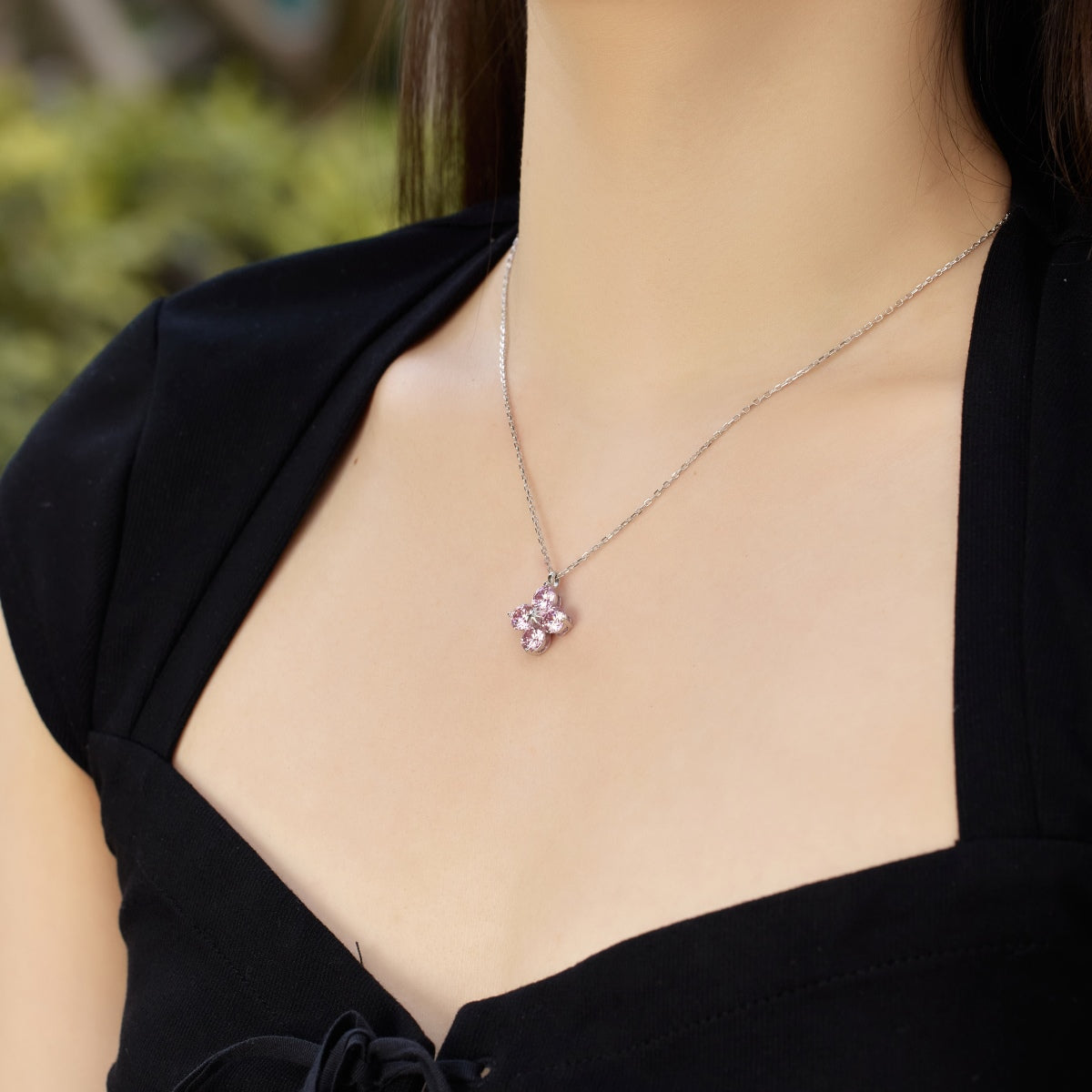 [Echo Fine ]Four-Leaf Clover And Eight-Pointed Star Necklace