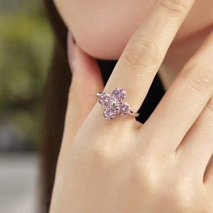 [Echo Fine ]Four-Leaf Clover Eight-Pointed Star Ring