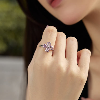[Echo Fine ]Four-Leaf Clover Eight-Pointed Star Ring