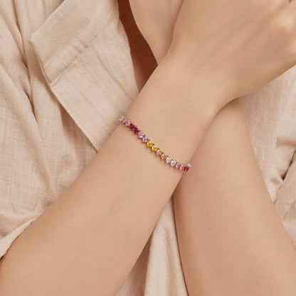 [Echo Fine ]Luxurious Colorful Romantic Heart Shape Lover Bracelet