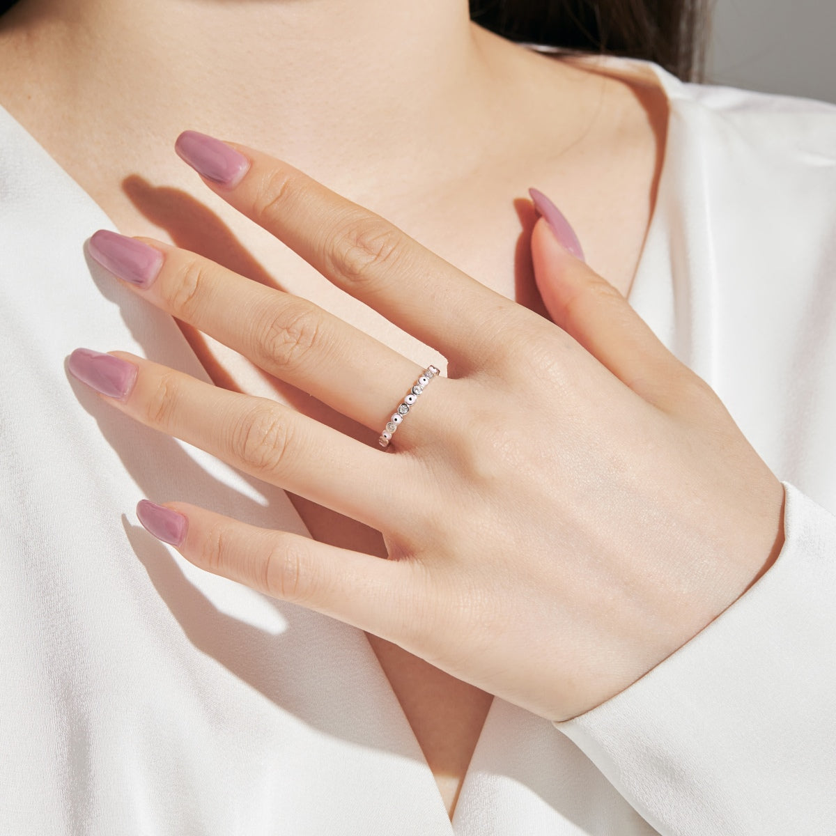 [Echo Fine ]Sparkling Vibrant Round Shape Daily Ring
